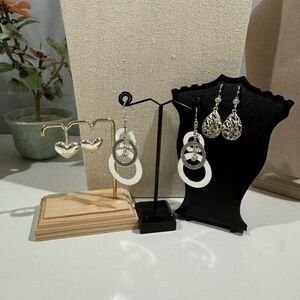 Retro Elegant Drop Dangle Three Sets Of Earrings